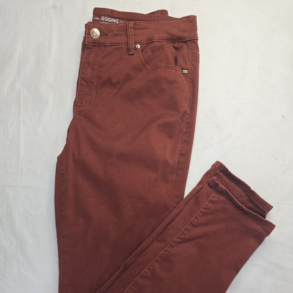 Chico's The Platinum Jegging Rust Mid Rise Casual Skinny Tapered 0.5